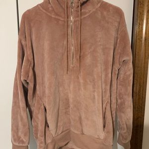 Express Sherpa Faux Fur Sweatshirt with Hood